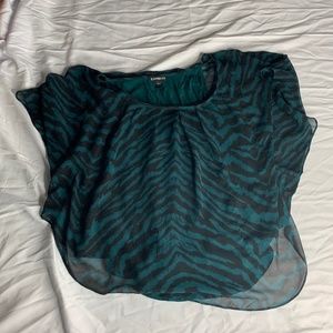 Blue and Black Stripped Blouse Top